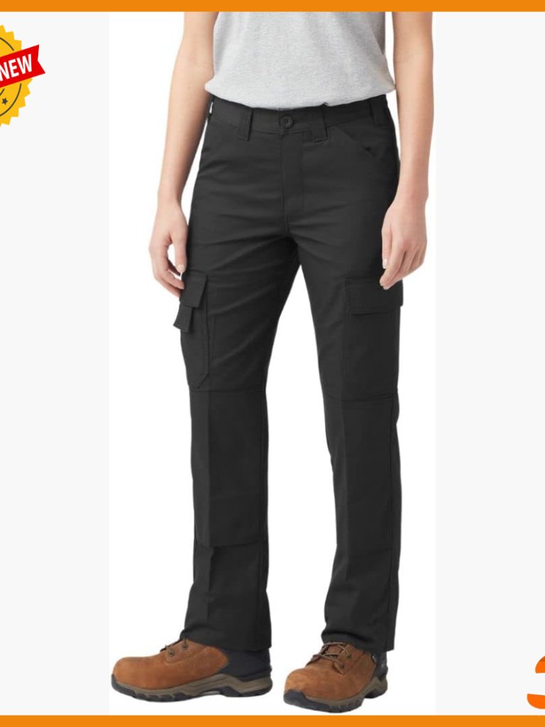 High Rise Straight Leg Cargo Pants With 8 Pockets, Moisture Wicking